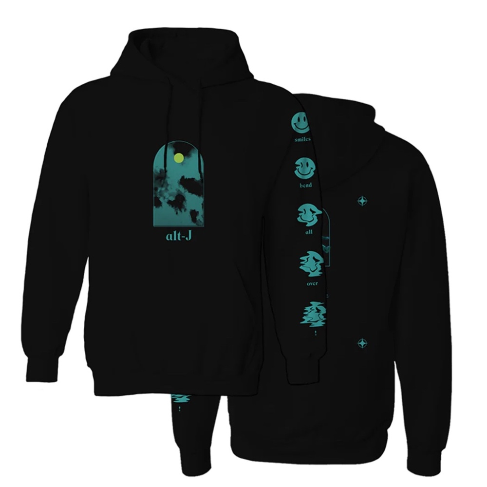Alt-J Smiley Black Hoodie Size XL